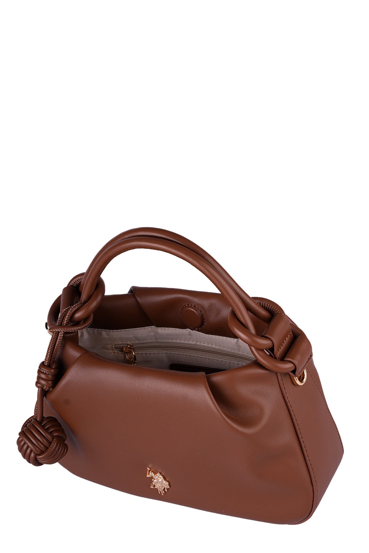 U.S. Polo Assn., Geanta cu maner si logo, Maro