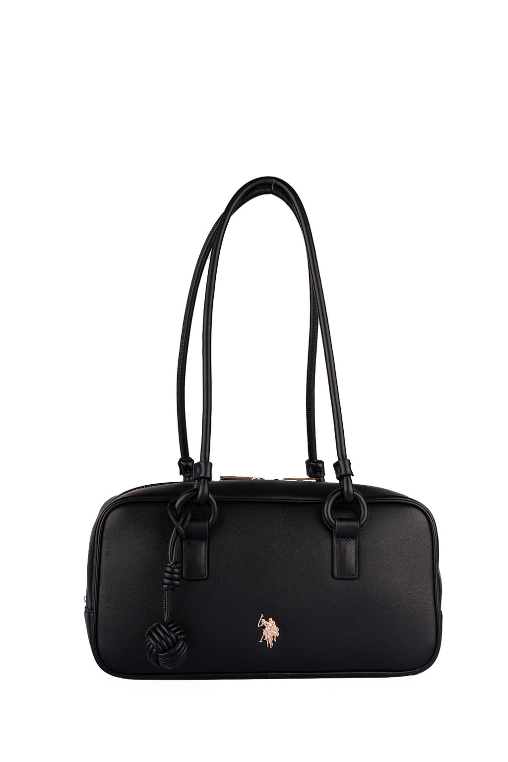 U.S. Polo Assn., Geanta hobo de piele ecologica, Negru