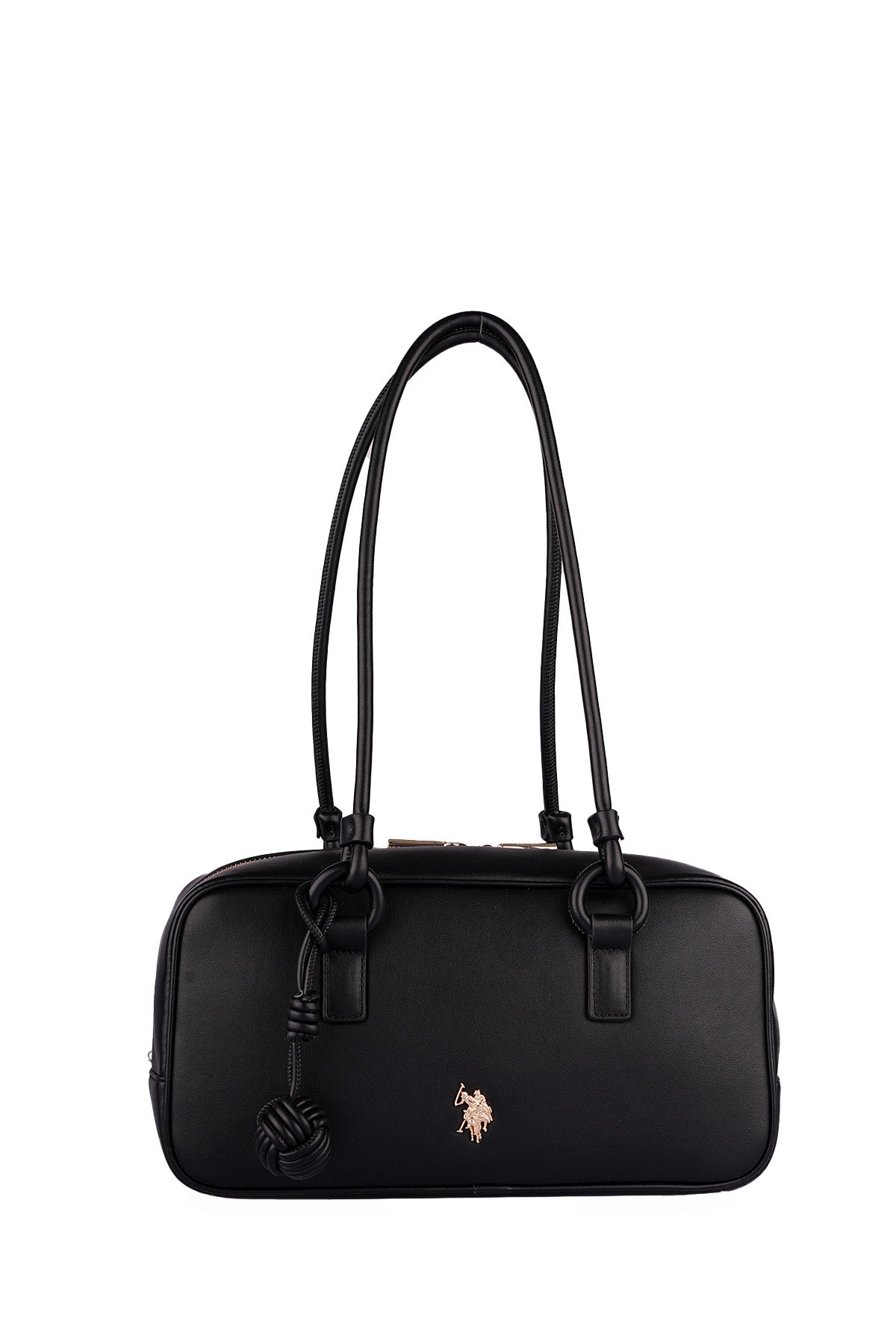 U.S. Polo Assn., Geanta hobo de piele ecologica, Negru