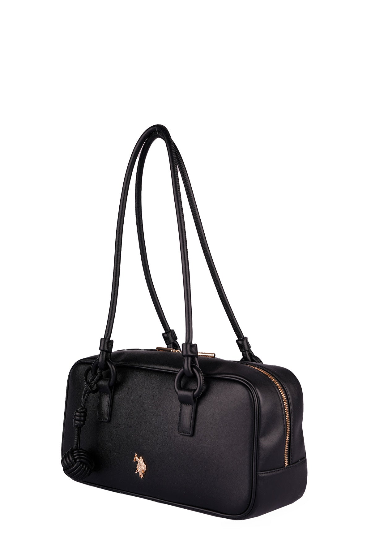 U.S. Polo Assn., Geanta hobo de piele ecologica, Negru