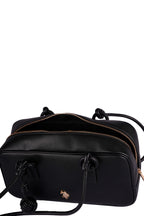 U.S. Polo Assn., Geanta hobo de piele ecologica, Negru
