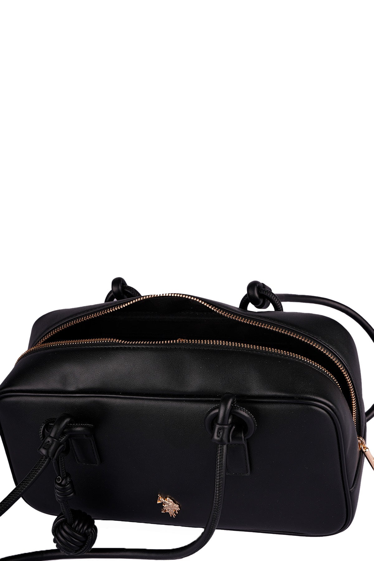 U.S. Polo Assn., Geanta hobo de piele ecologica, Negru