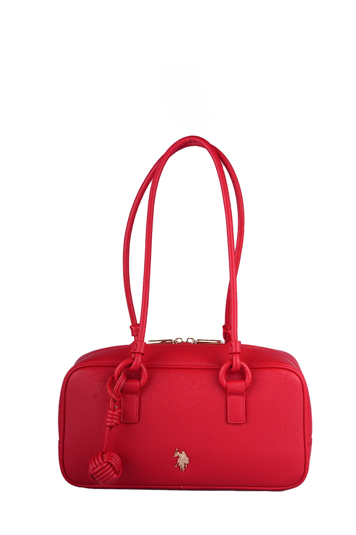 U.S. Polo Assn., Geanta hobo de piele ecologica, Rosu