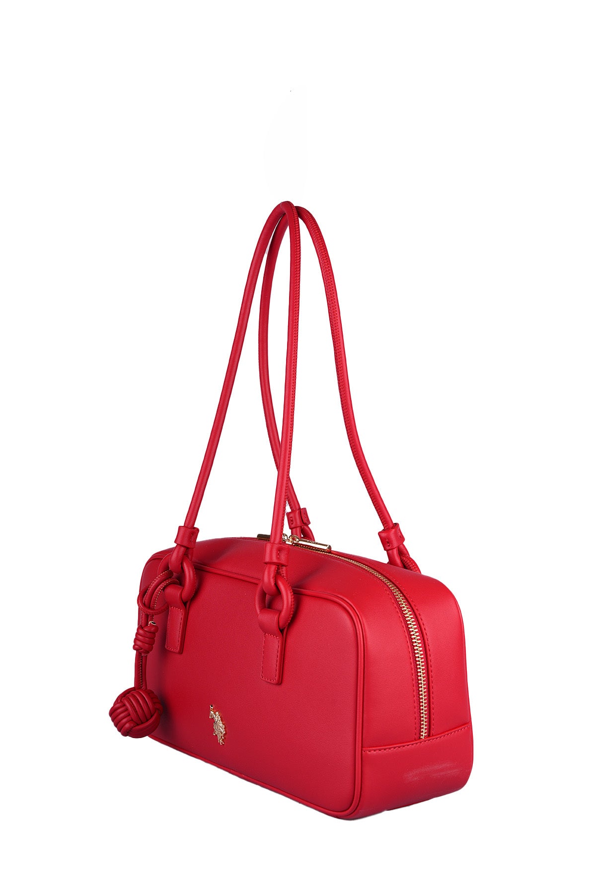 U.S. Polo Assn., Geanta hobo de piele ecologica, Rosu