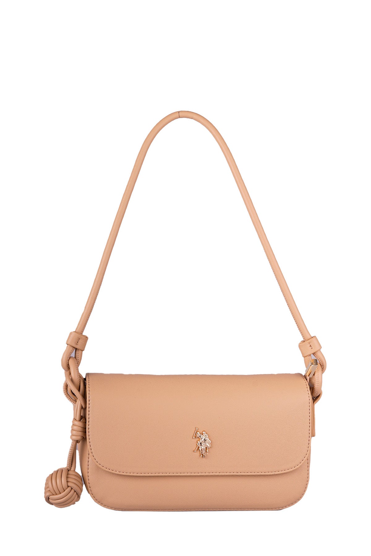 U.S. Polo Assn., Geanta de piele ecologica, Maro nisip