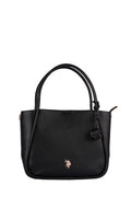 U.S. Polo Assn., Geanta shopper de piele ecologica cu logo metalic, Negru