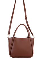 U.S. Polo Assn., Geanta shopper de piele ecologica cu logo metalic, Maro