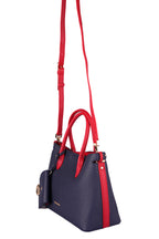 U.S. Polo Assn., Geanta de piele ecologica cu etui, Rosu, Bleumarin