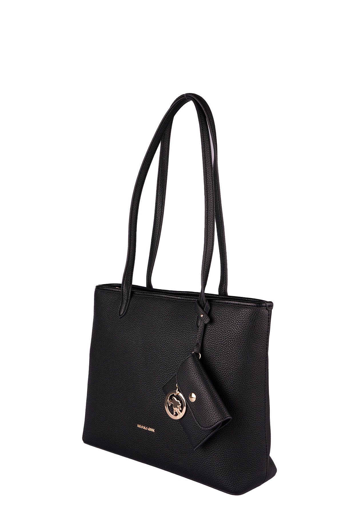 U.S. Polo Assn., Geanta tote cu fermoar si cu etui, Negru