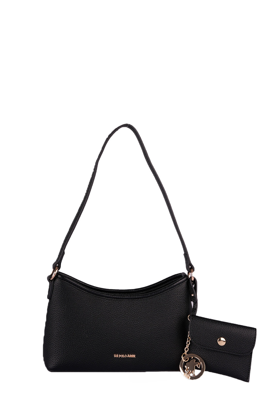 U.S. Polo Assn., Geanta crossbody de piele ecologica cu talisman-etui, Negru