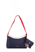 U.S. Polo Assn., Geanta crossbody de piele ecologica cu talisman-etui, Rosu, Alb, Bleumarin