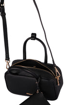 U.S. Polo Assn., Geanta de piele ecologica cu maner si breloc, Negru