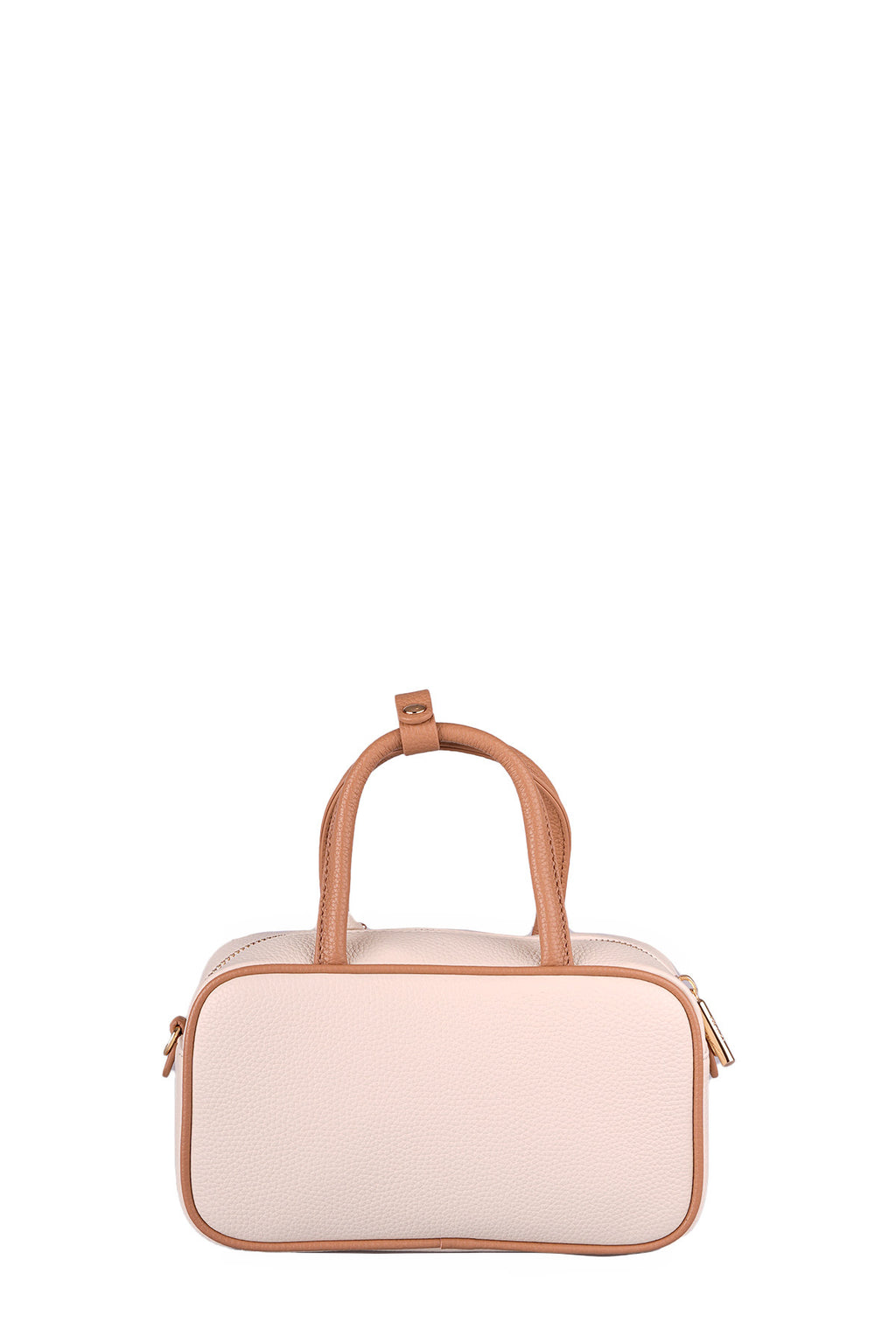 U.S. Polo Assn., Geanta de piele ecologica cu maner si breloc, Caramel, Roz pal
