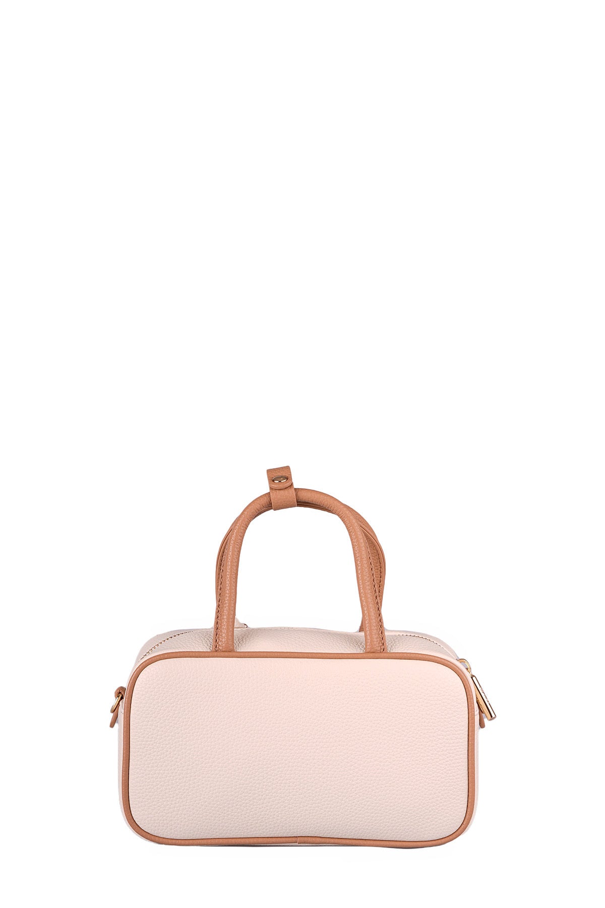 U.S. Polo Assn., Geanta de piele ecologica cu maner si breloc, Caramel, Roz pal