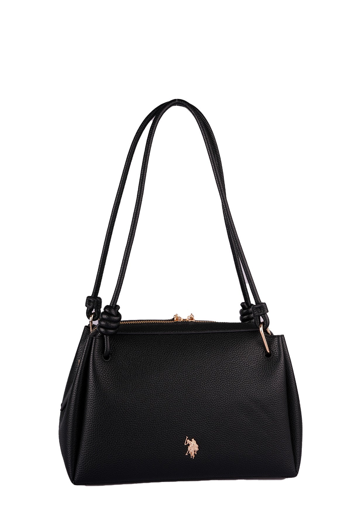 U.S. Polo Assn., Geanta de piele ecologica cu aspect granulat, Negru