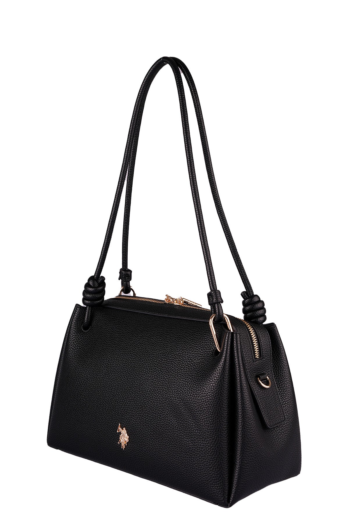U.S. Polo Assn., Geanta de piele ecologica cu aspect granulat, Negru