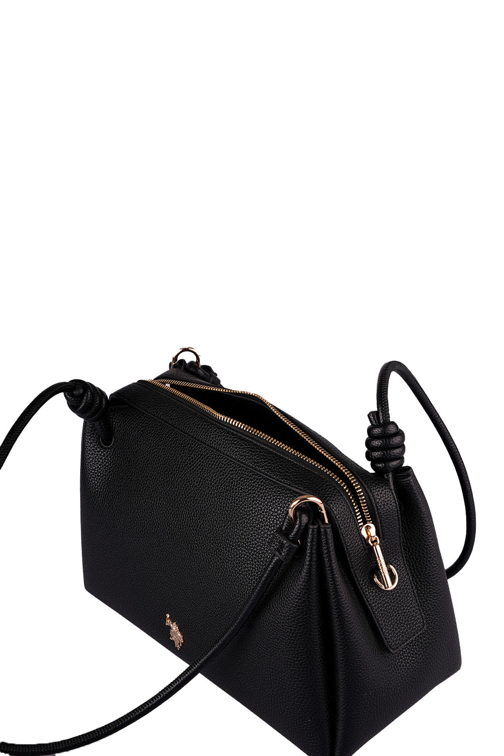 U.S. Polo Assn., Geanta de piele ecologica cu aspect granulat, Negru