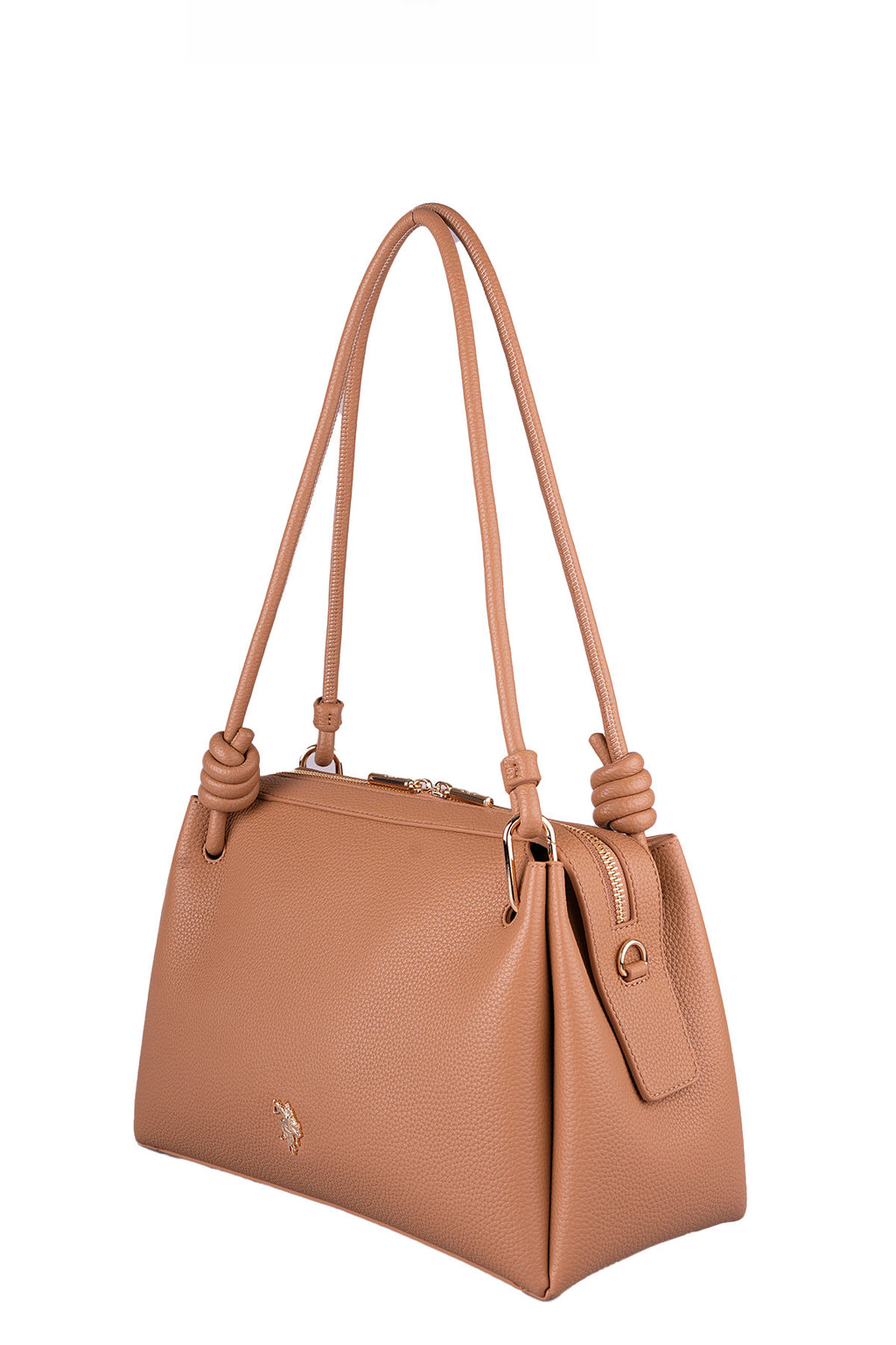 U.S. Polo Assn., Geanta de piele ecologica cu aspect granulat, Maro deschis