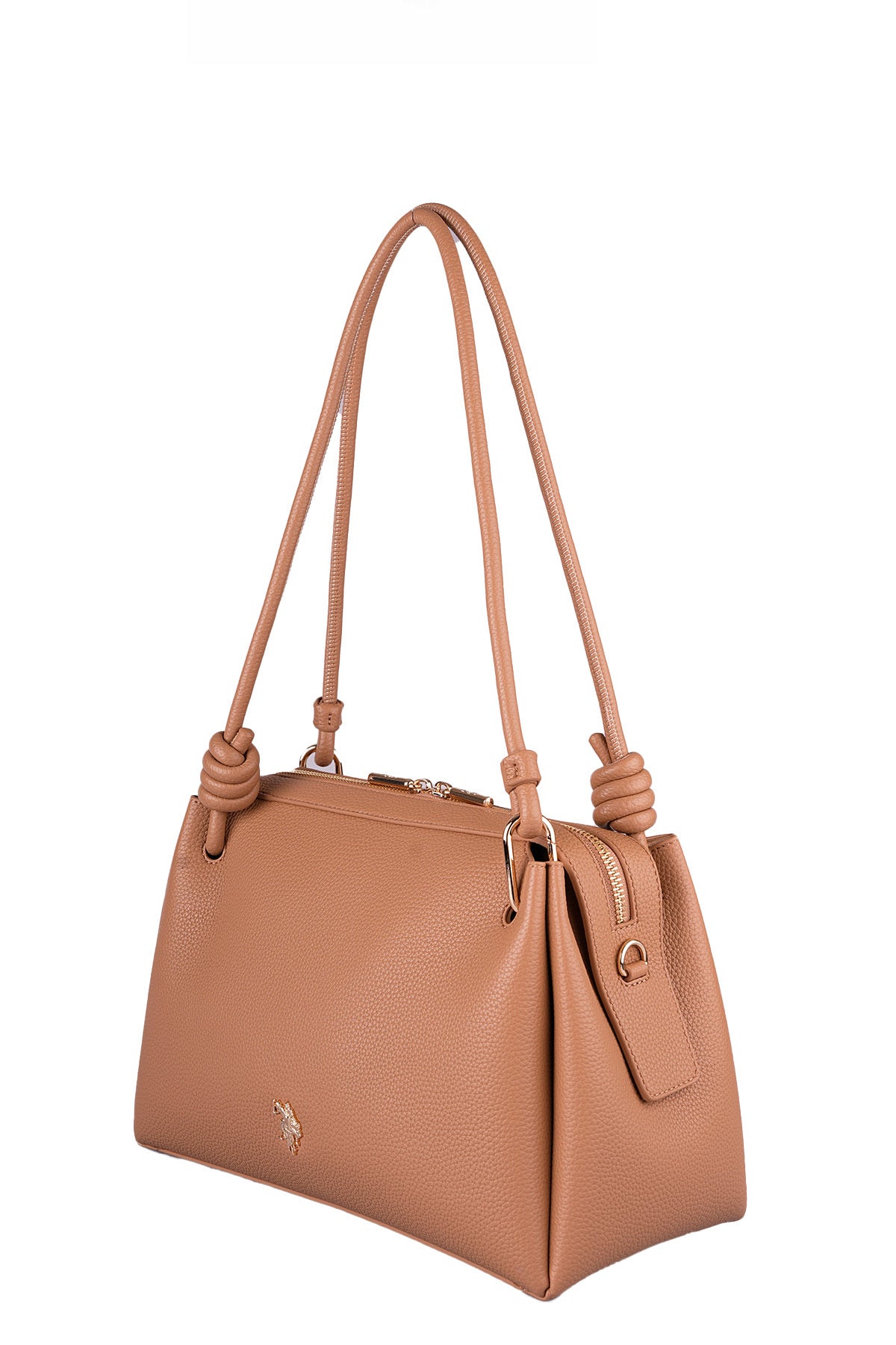 U.S. Polo Assn., Geanta de piele ecologica cu aspect granulat, Maro deschis