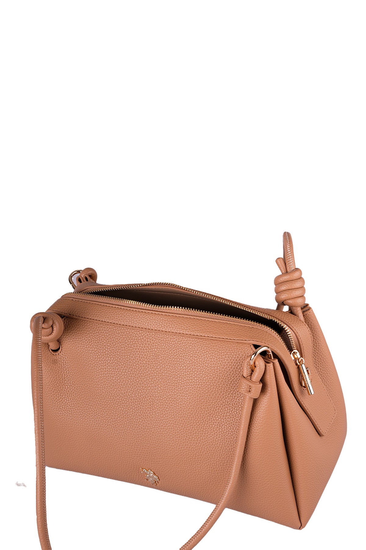 U.S. Polo Assn., Geanta de piele ecologica cu aspect granulat, Maro deschis
