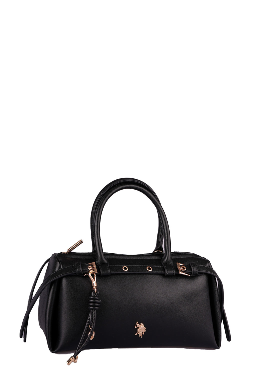 U.S. Polo Assn., Geanta de piele ecologica cu logo mic metalic, Negru