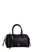U.S. Polo Assn., Geanta de piele ecologica cu logo mic metalic, Negru
