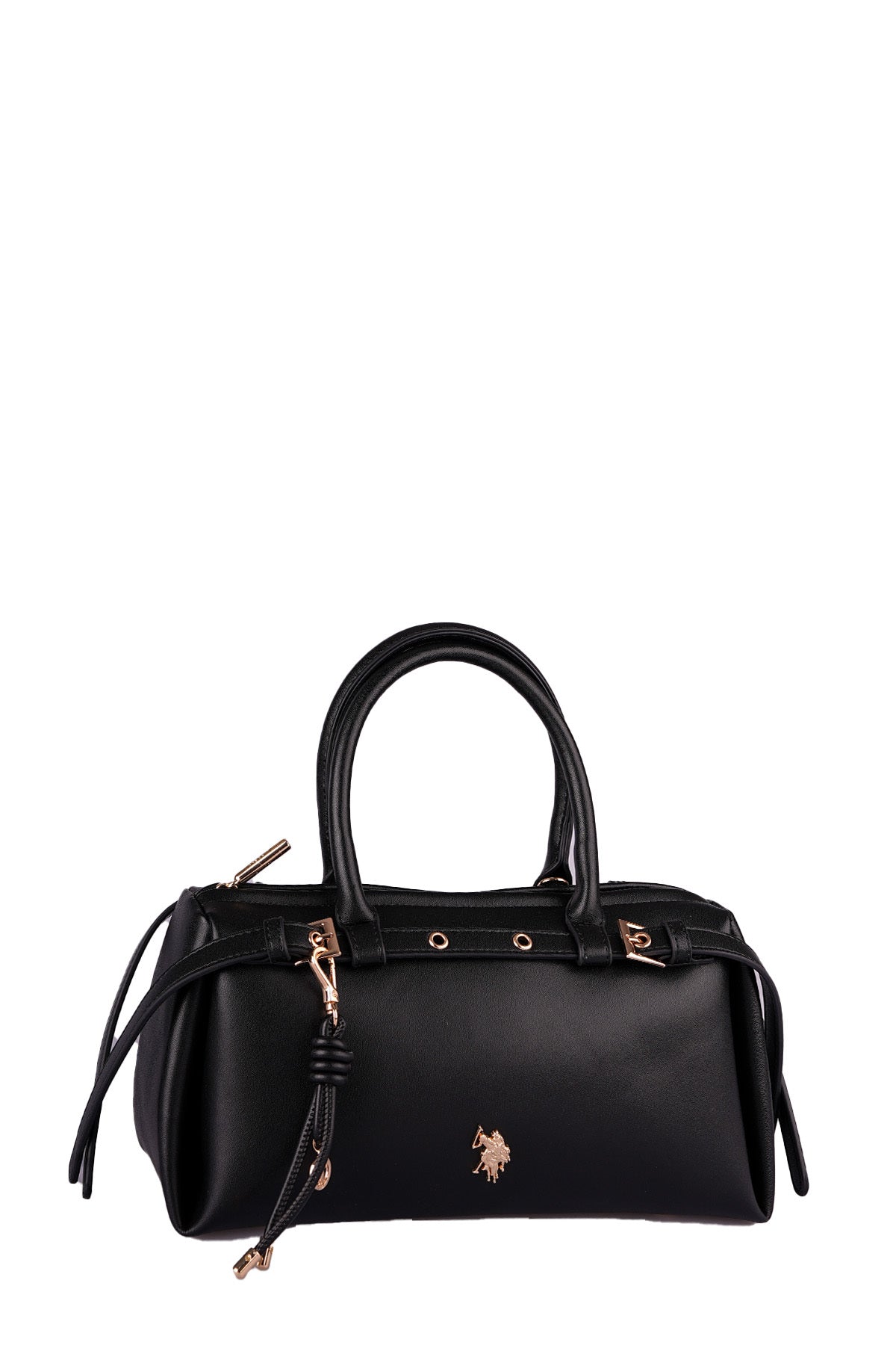 U.S. Polo Assn., Geanta de piele ecologica cu logo mic metalic, Negru