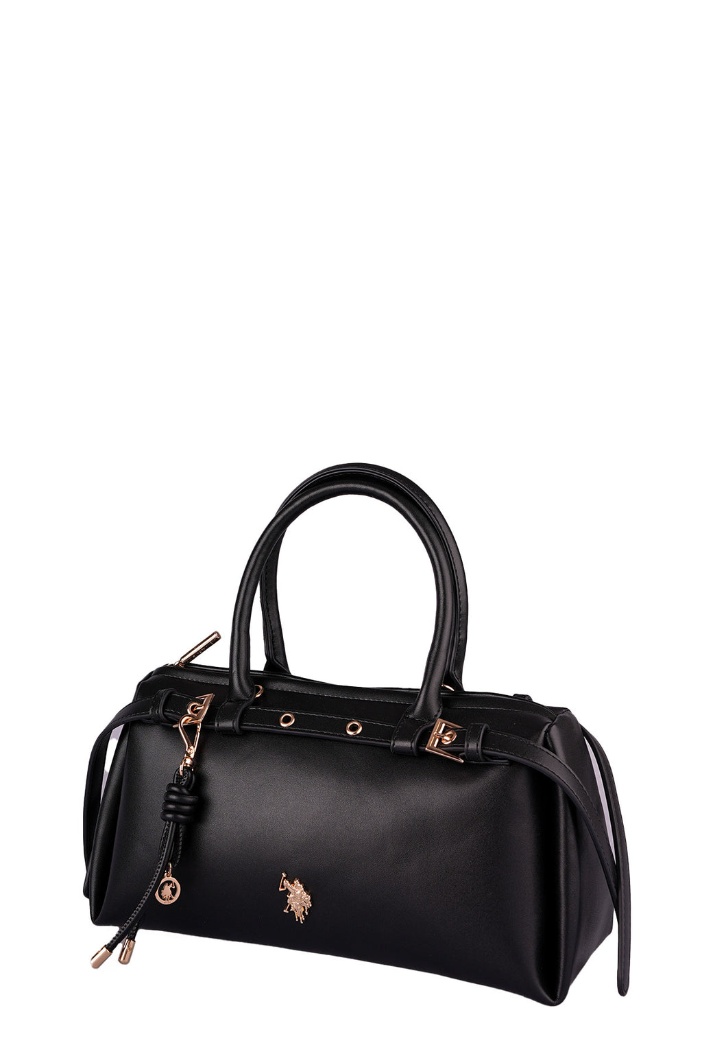U.S. Polo Assn., Geanta de piele ecologica cu logo mic metalic, Negru