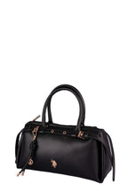 U.S. Polo Assn., Geanta de piele ecologica cu logo mic metalic, Negru