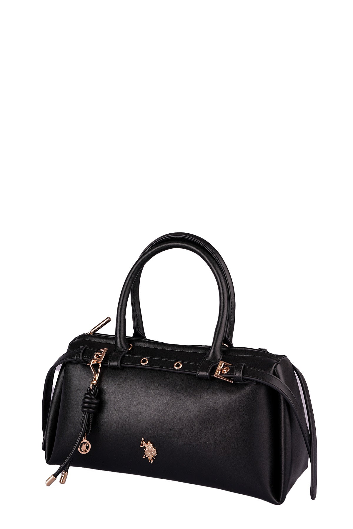 U.S. Polo Assn., Geanta de piele ecologica cu logo mic metalic, Negru