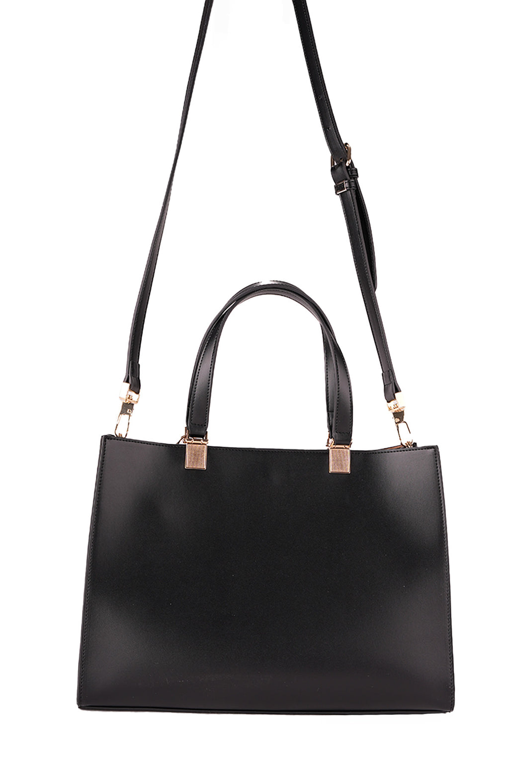 U.S. Polo Assn., Geanta tote de piele ecologica cu bareta detasabila, Negru