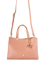U.S. Polo Assn., Geanta tote de piele ecologica cu bareta detasabila, Roz somon