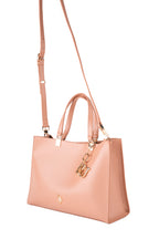 U.S. Polo Assn., Geanta tote de piele ecologica cu bareta detasabila, Roz somon