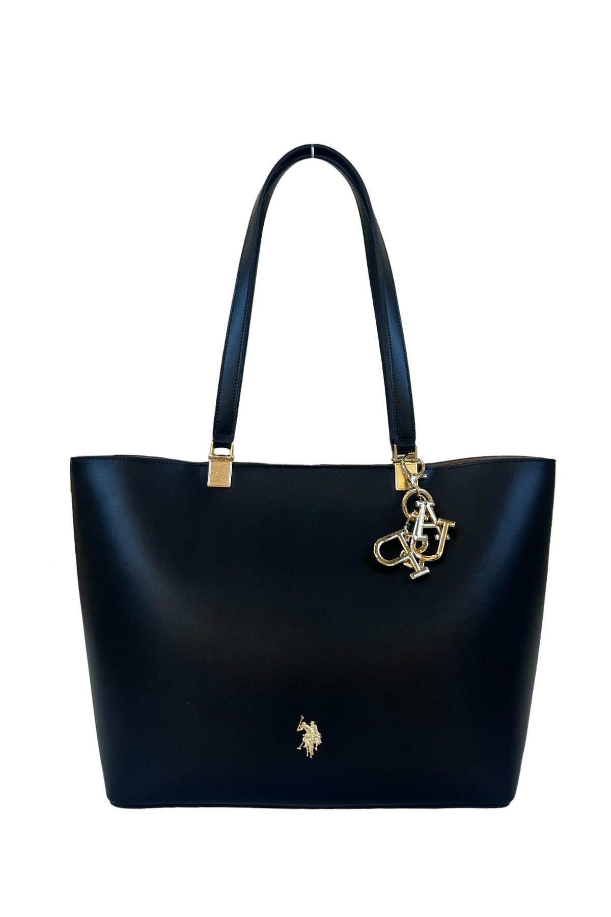 U.S. Polo Assn., Geanta tote de piele ecologica, Negru