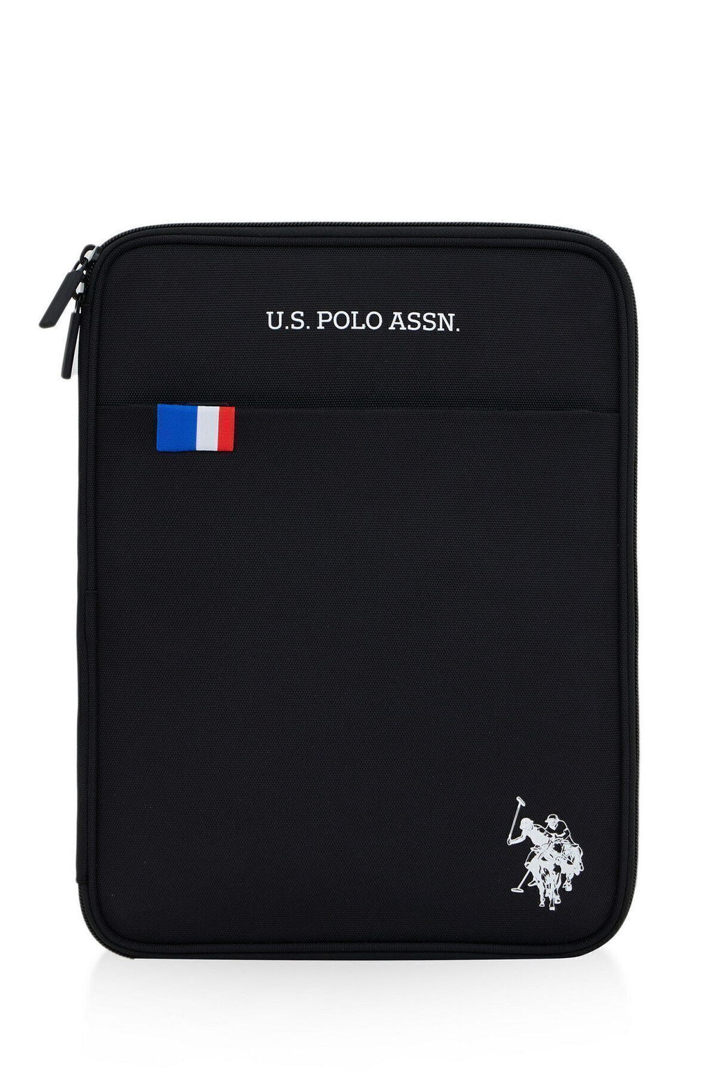 U.S. Polo Assn., Husa textila pentru laptop, cu logo, Negru