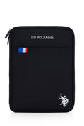 U.S. Polo Assn., Husa textila pentru laptop, cu logo, Negru