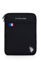 U.S. Polo Assn., Husa textila pentru laptop, cu logo, Negru