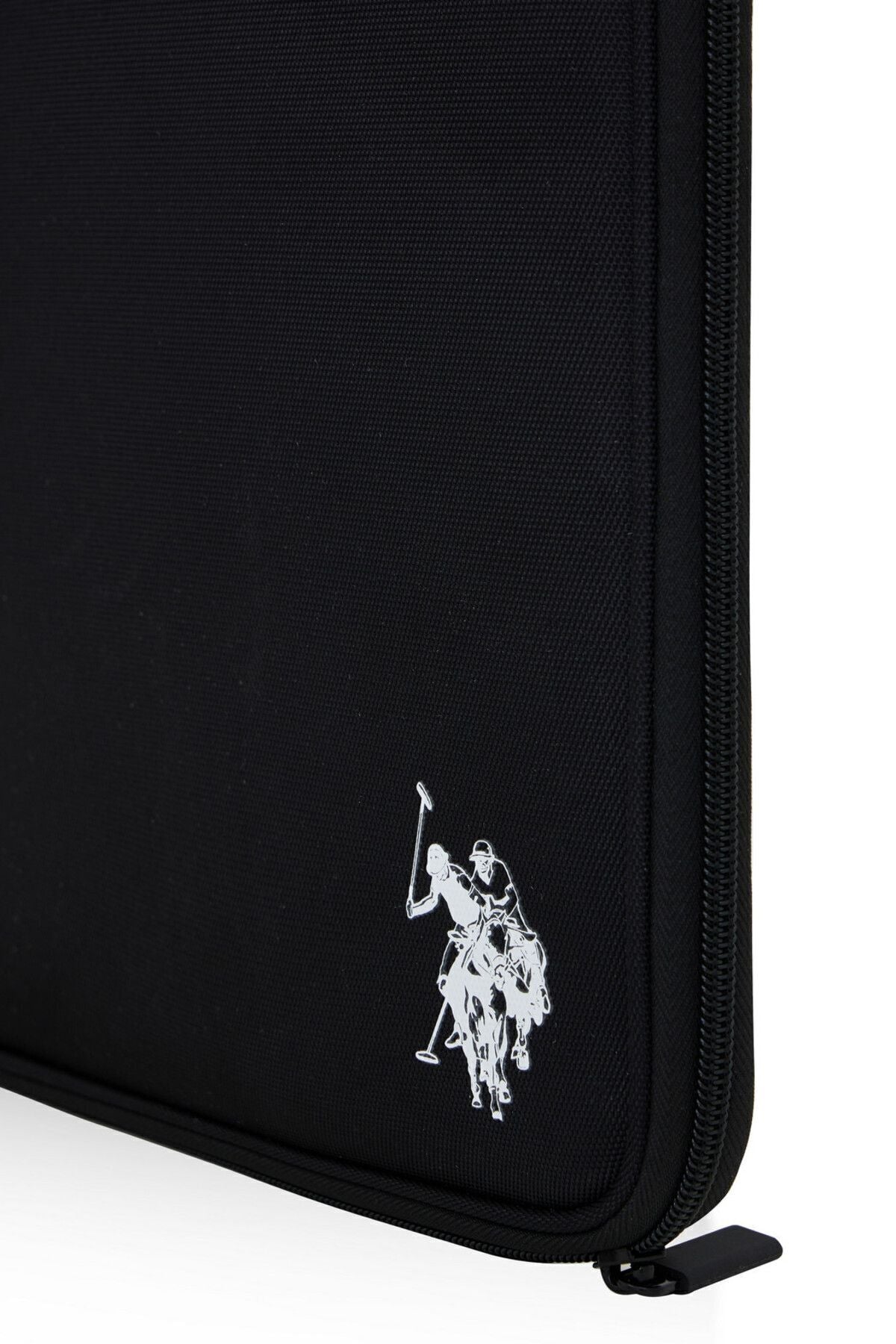 U.S. Polo Assn., Husa textila pentru laptop, cu logo, Negru
