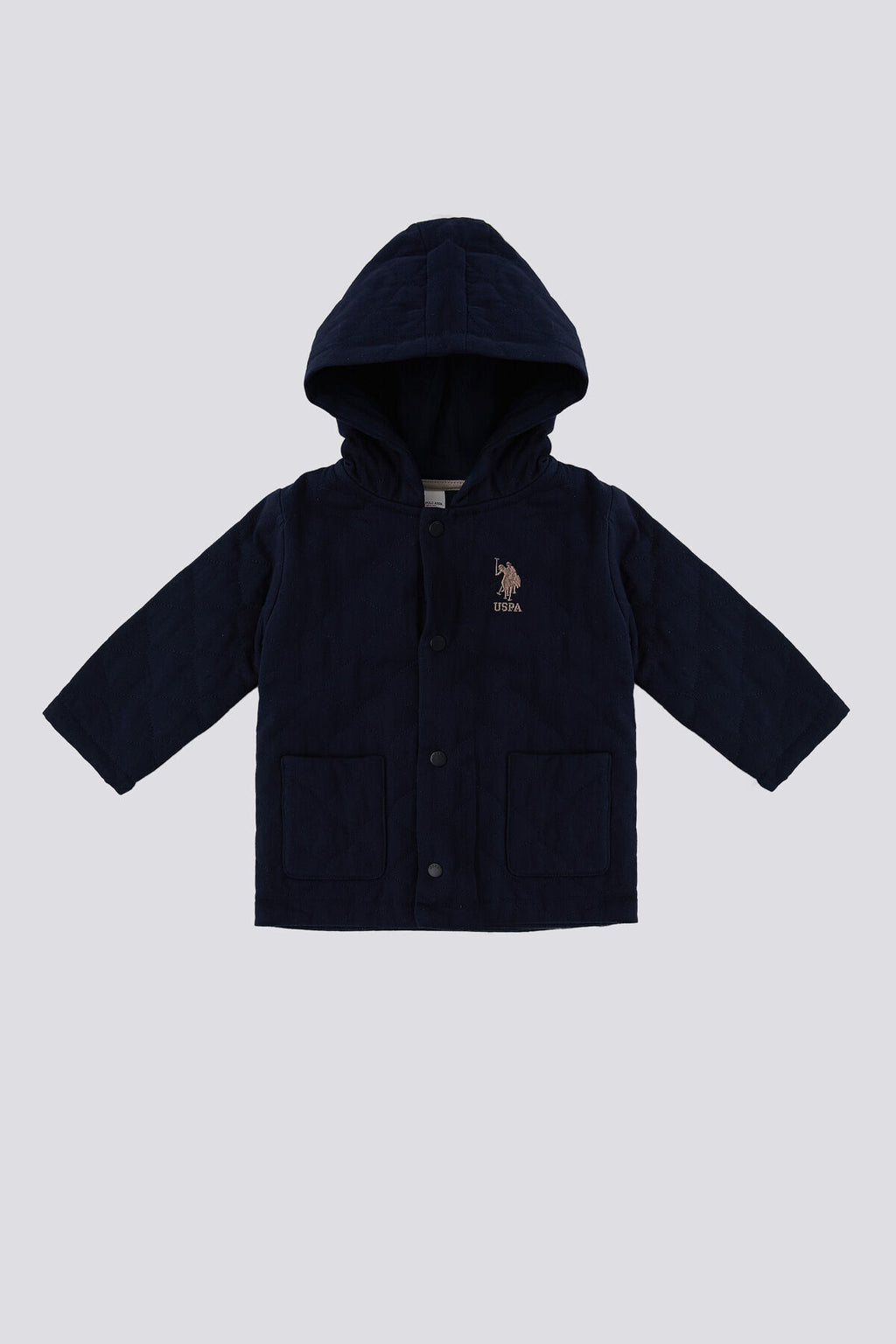 U.S. Polo Assn., Jacheta cu gluga si logo, Albastru ultramarin