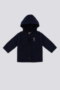 U.S. Polo Assn., Jacheta cu gluga si logo, Albastru ultramarin
