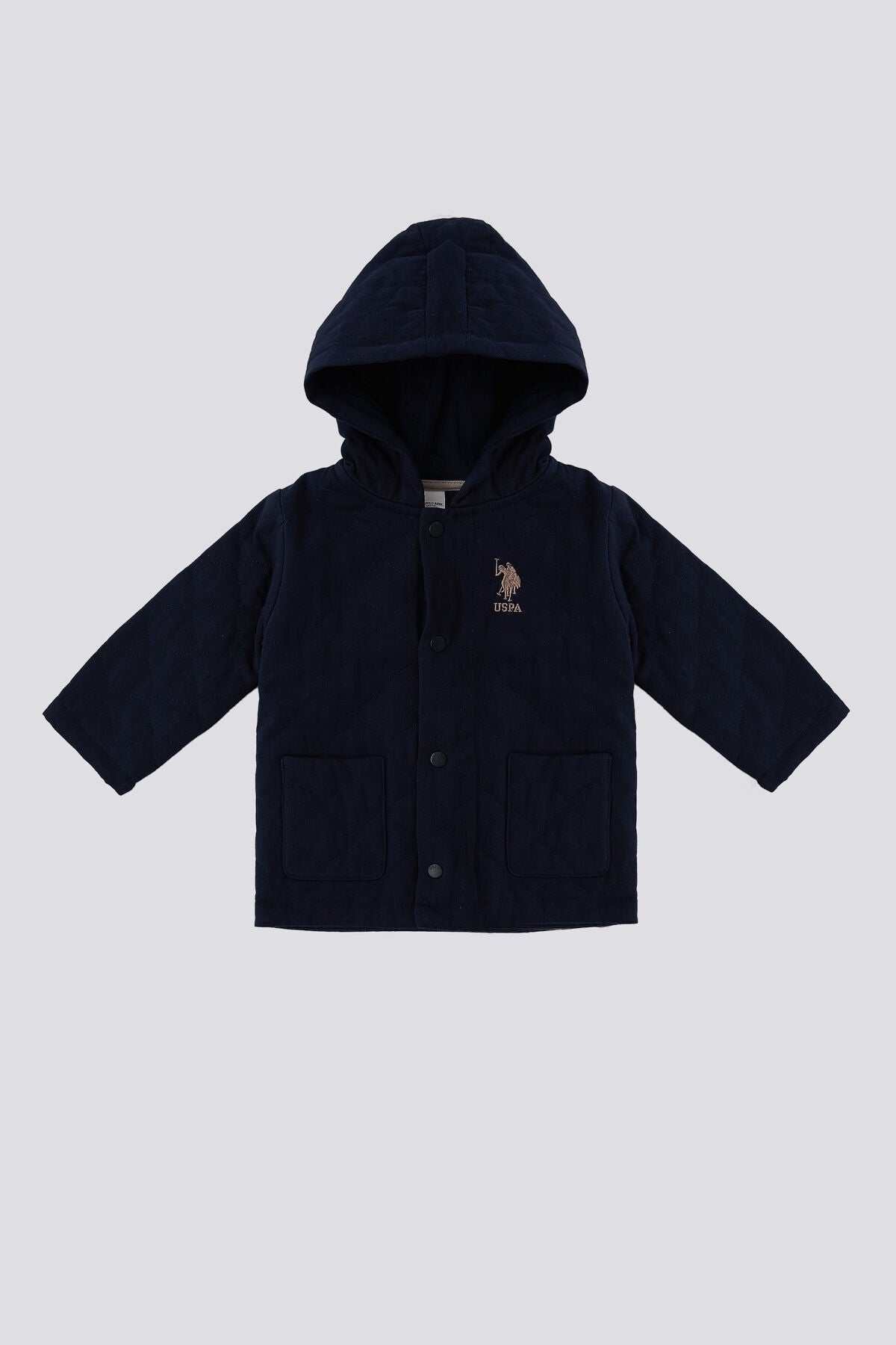 U.S. Polo Assn., Jacheta cu gluga si logo, Albastru ultramarin