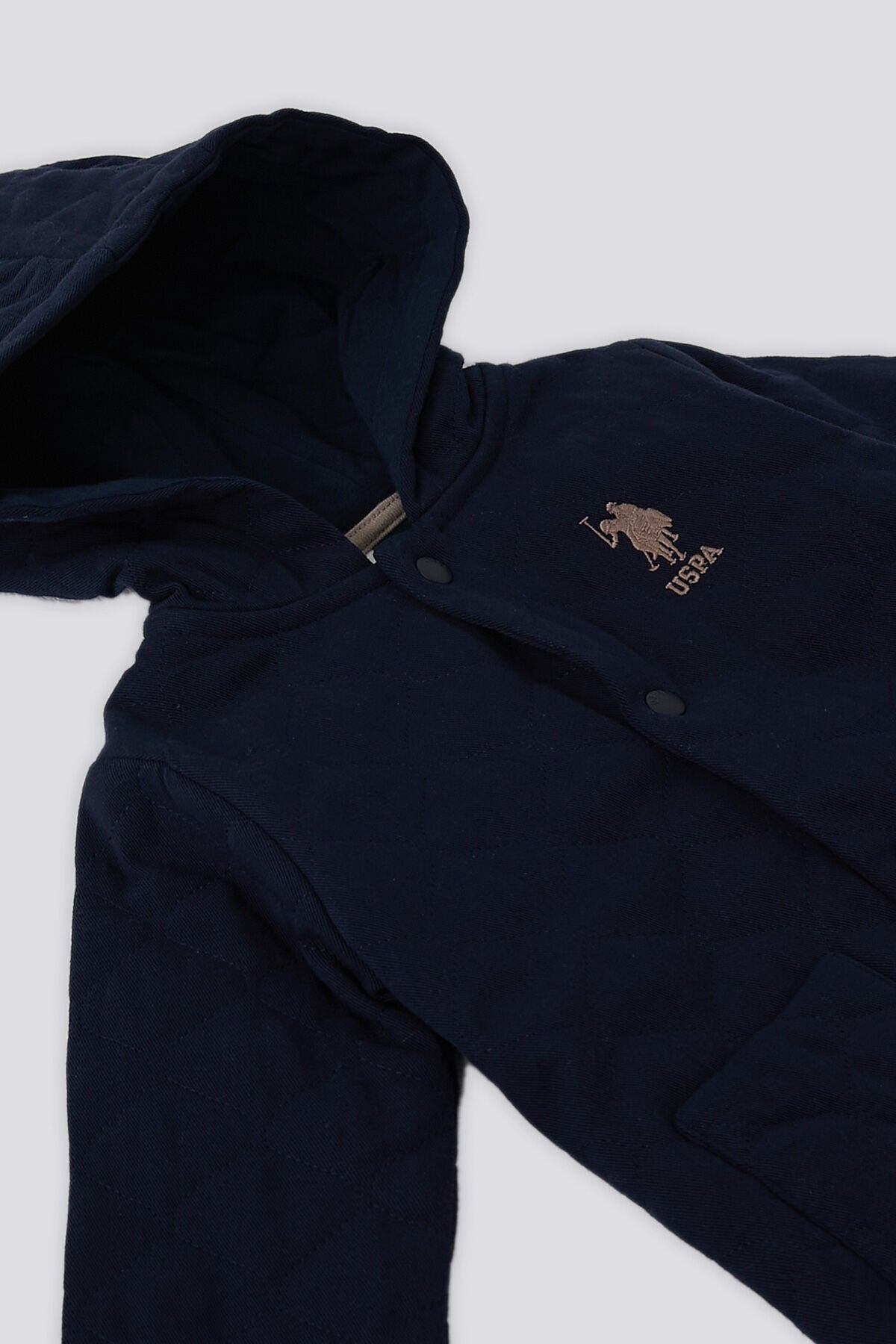 U.S. Polo Assn., Jacheta cu gluga si logo, Albastru ultramarin