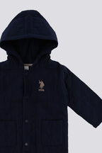 U.S. Polo Assn., Jacheta cu gluga si logo, Albastru ultramarin