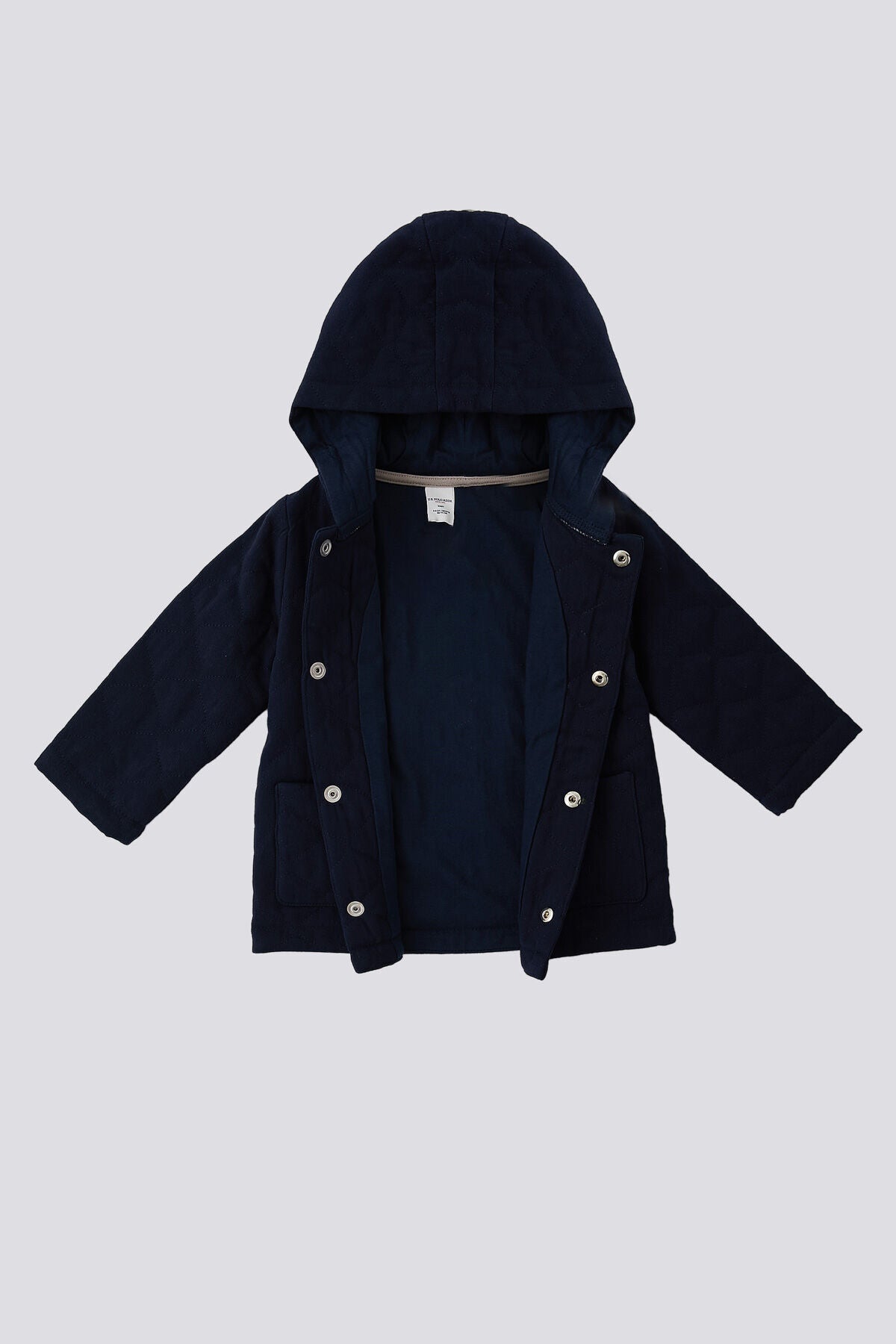 U.S. Polo Assn., Jacheta cu gluga si logo, Albastru ultramarin