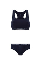 U.S. Polo Assn., Set de bustiera si chiloti, Bleumarin