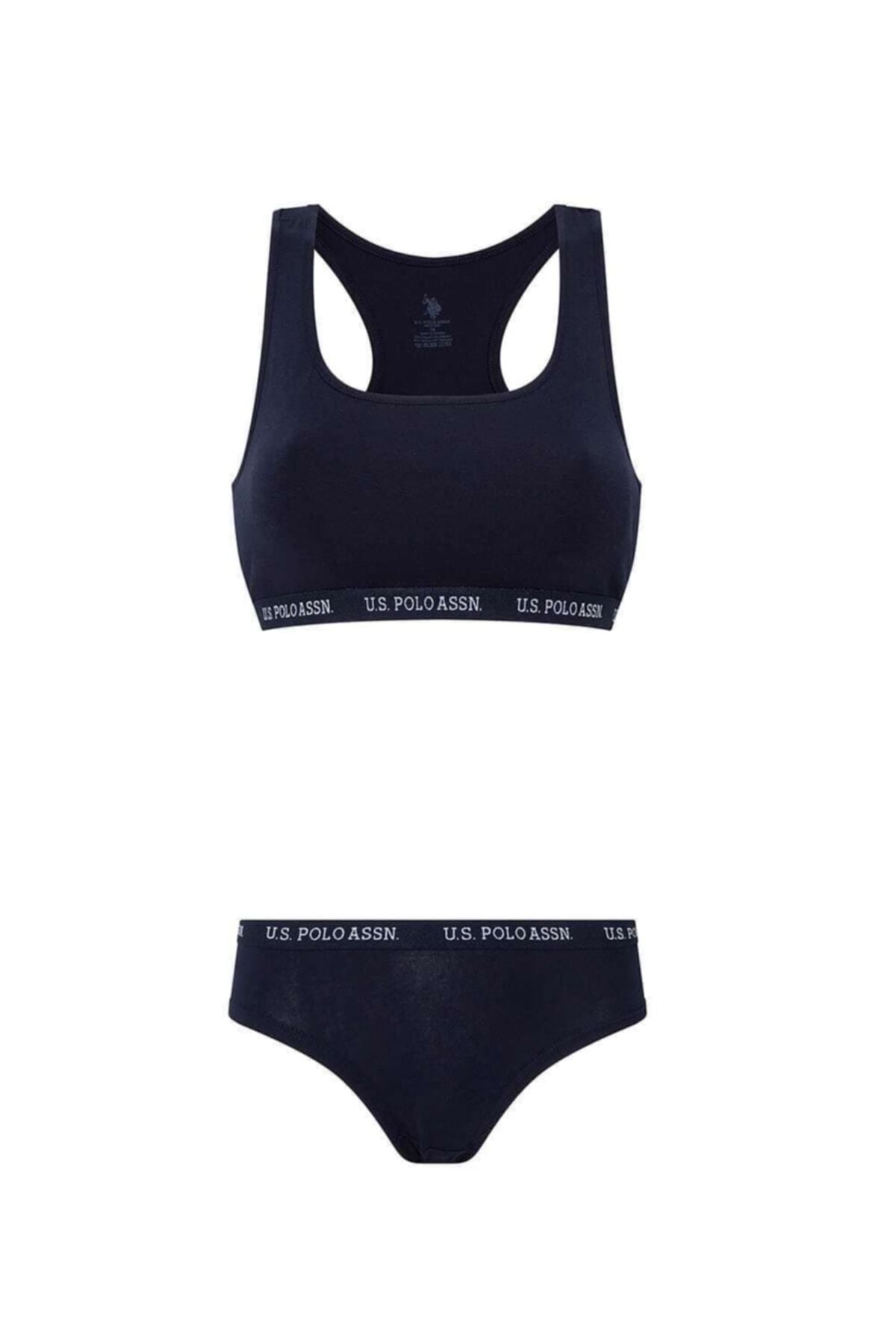 U.S. Polo Assn., Set de bustiera si chiloti, Bleumarin