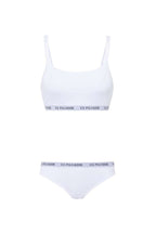 U.S. Polo Assn., Set de bustiera si chiloti, Alb, 40
