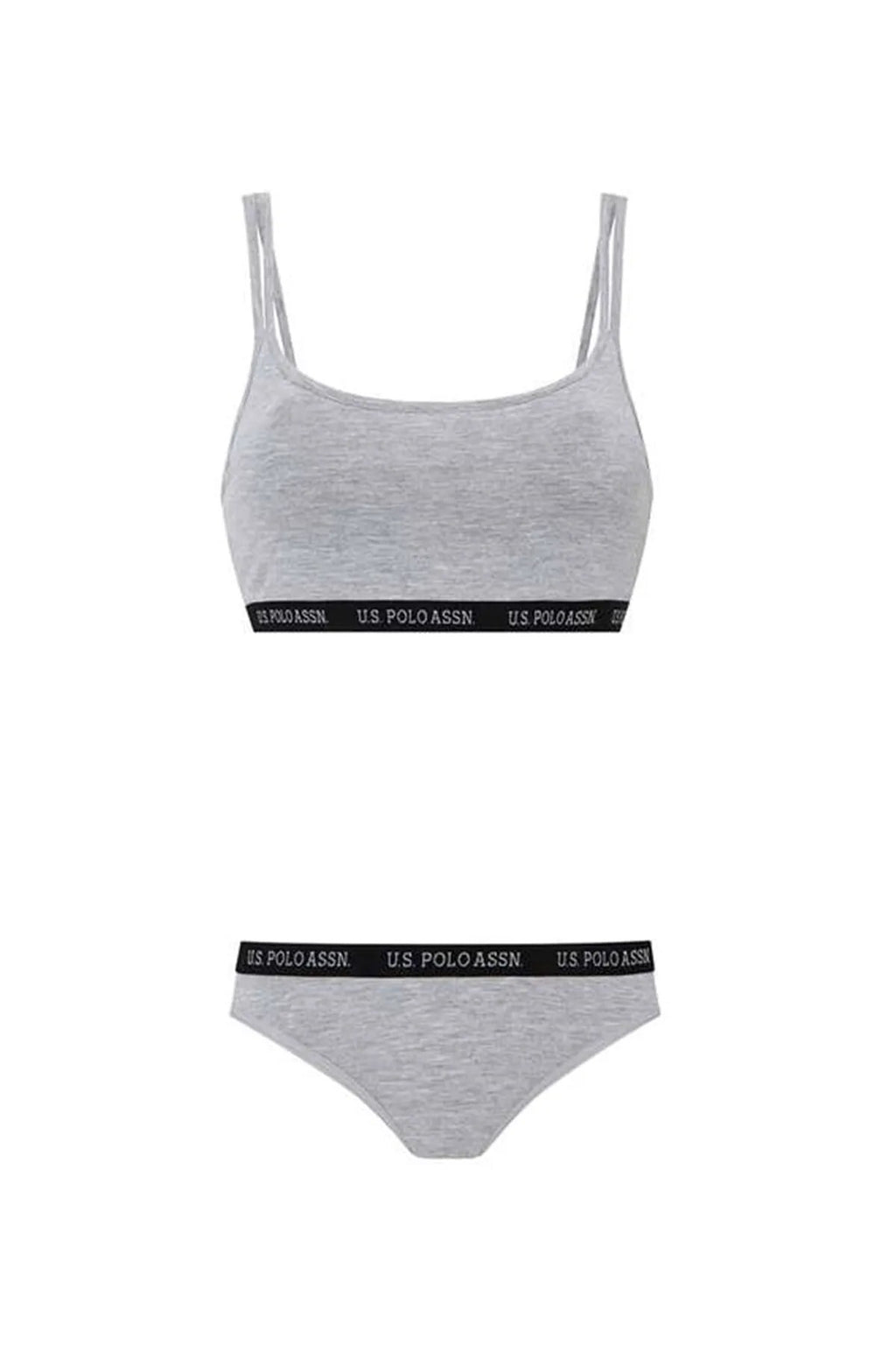 U.S. Polo Assn. Set gri melange de brasiera si chiloti 40