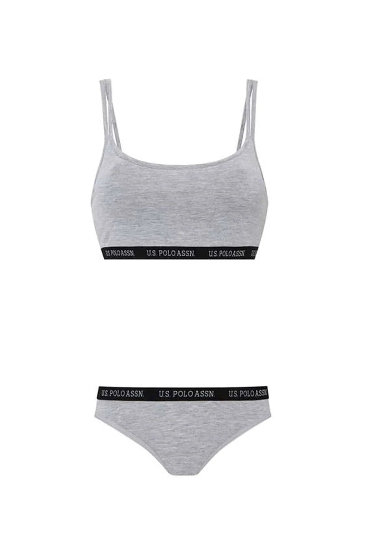 U.S. Polo Assn. Set gri melange de brasiera si chiloti 40