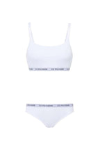 U.S. Polo Assn., Set alb de brasiera si chiloti
